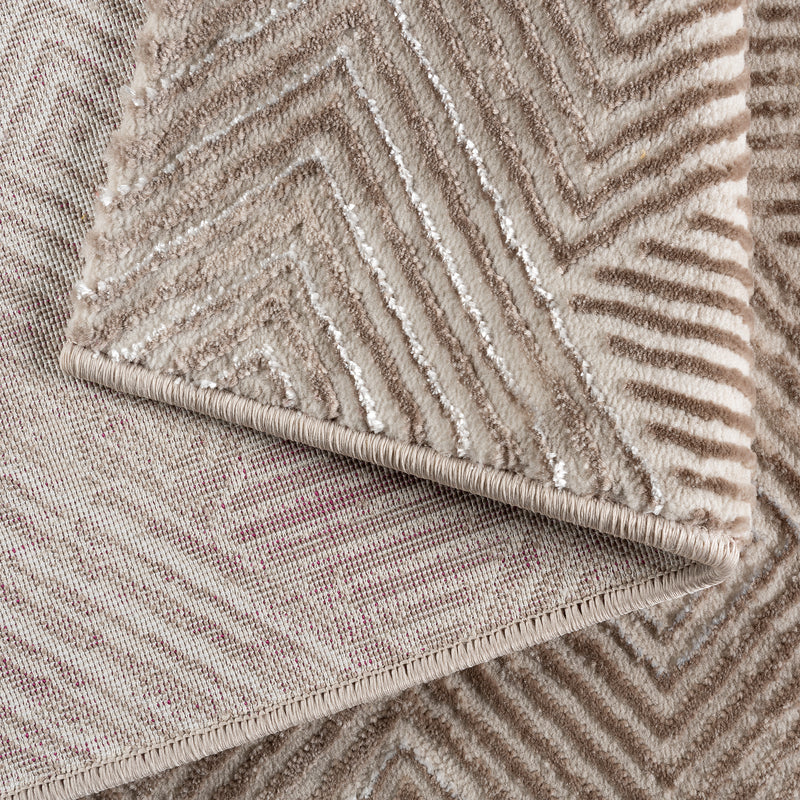 Sehrazat Amatis 6620 Beige - Elegant designtapijt met 3D-effect in beige