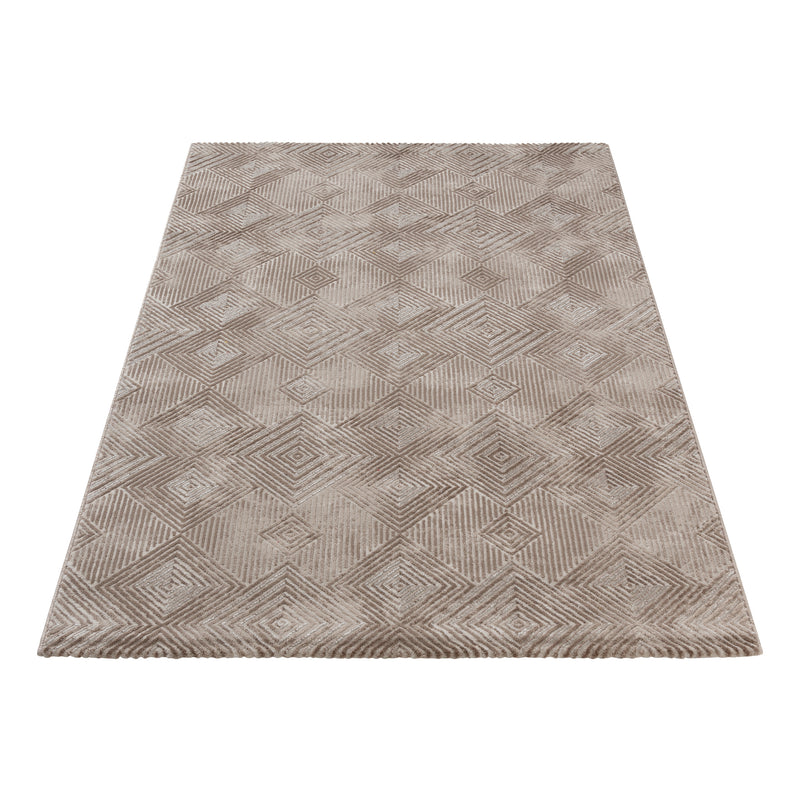 Sehrazat Amatis 6620 Beige - Elegant designtapijt met 3D-effect in beige