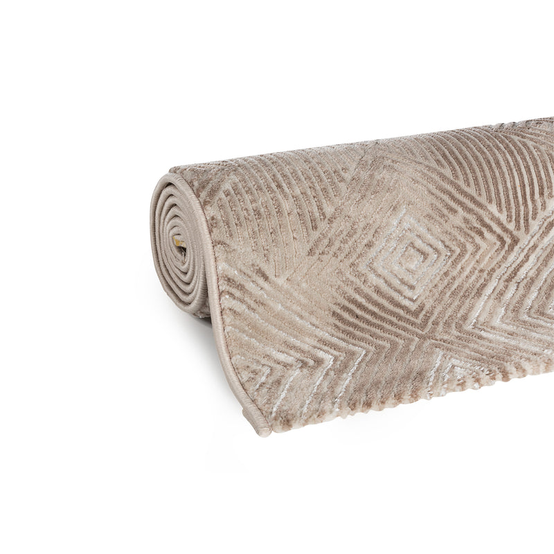 Sehrazat Amatis 6620 Beige - Elegant designtapijt met 3D-effect in beige