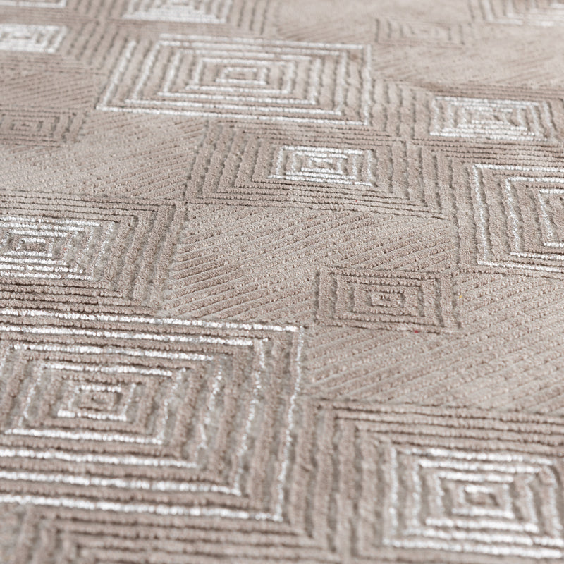 Sehrazat Amatis 6620 Beige - Elegant designtapijt met 3D-effect in beige