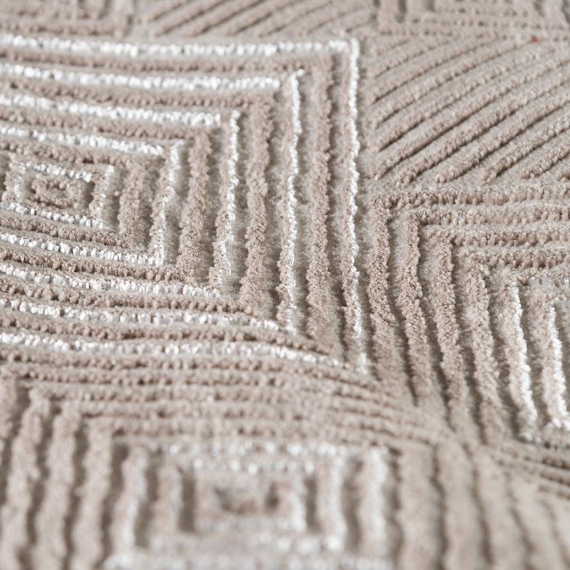 Sehrazat Amatis 6620 Beige - Elegant designtapijt met 3D-effect in beige