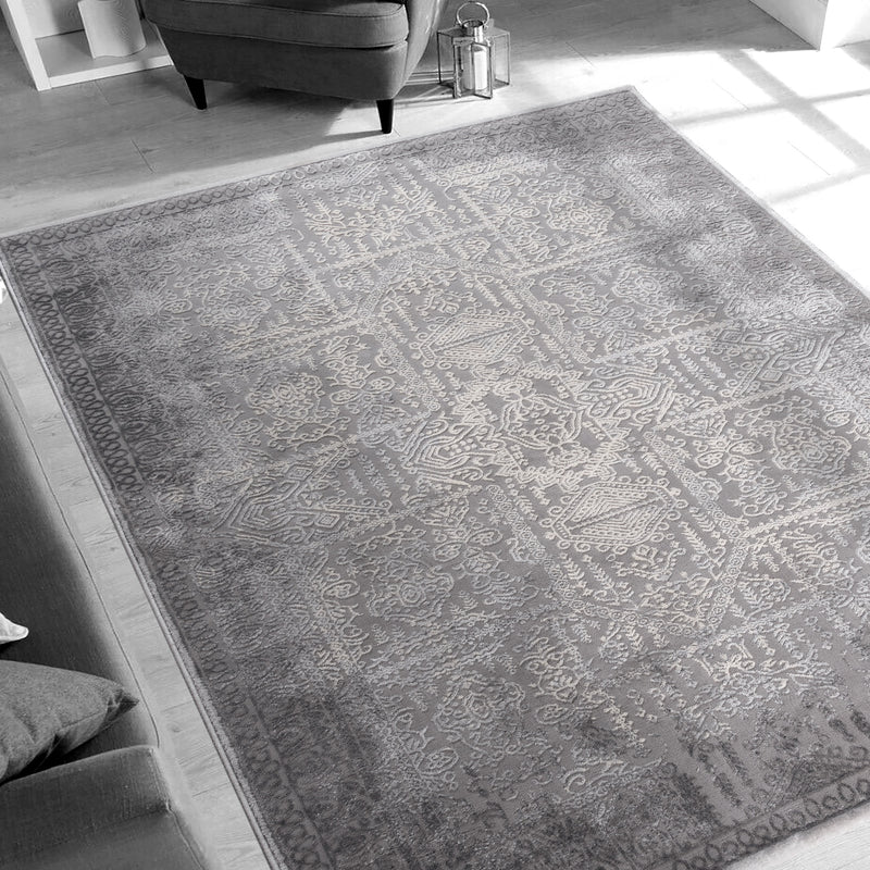 Sehrazat Amatis 6640 Grey - Eleganter Designer Teppich mit 3D-Effekt in Grey