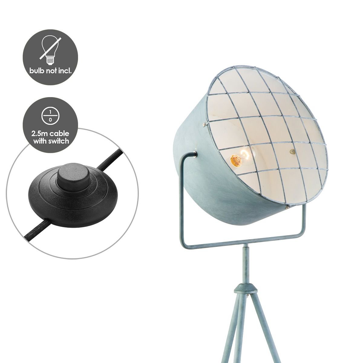 Clemento 163 – Industrial floor lamp concrete