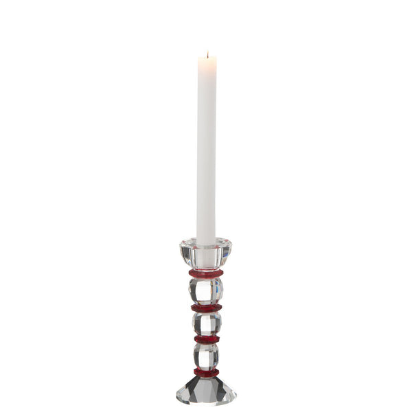 Kristall Kerzenhalter Annie Rot Transparent - 18 cm