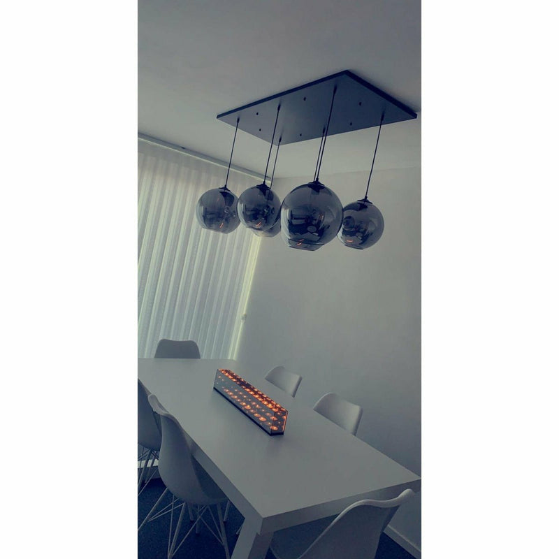 Hanglamp rookglas 6-lichts