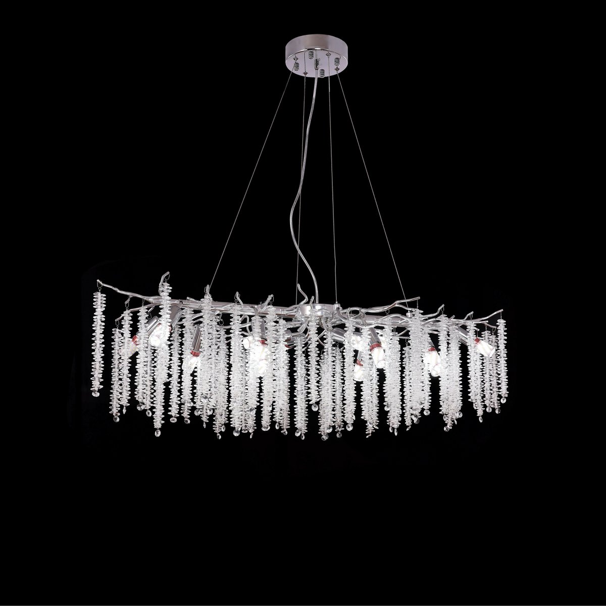 Pendelleuchte Frost Silber 100x40 cm