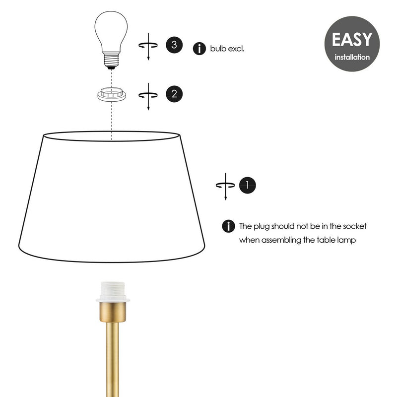 Home Sweet Home Table Lamp Largo - E27 Brass Anthracite 30cm