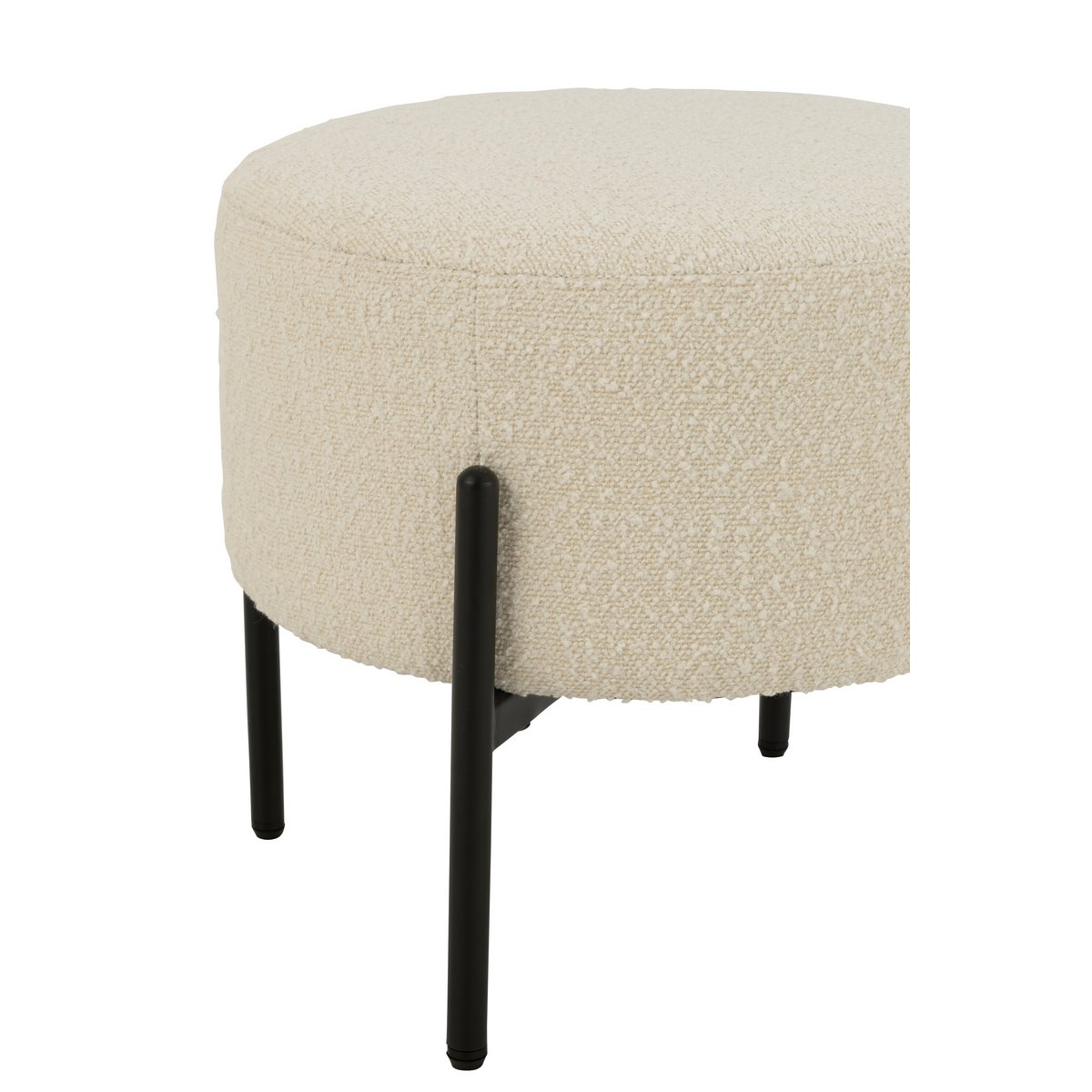 Runder Bouclé Hocker – Modernes Design mit Metallbeinen
