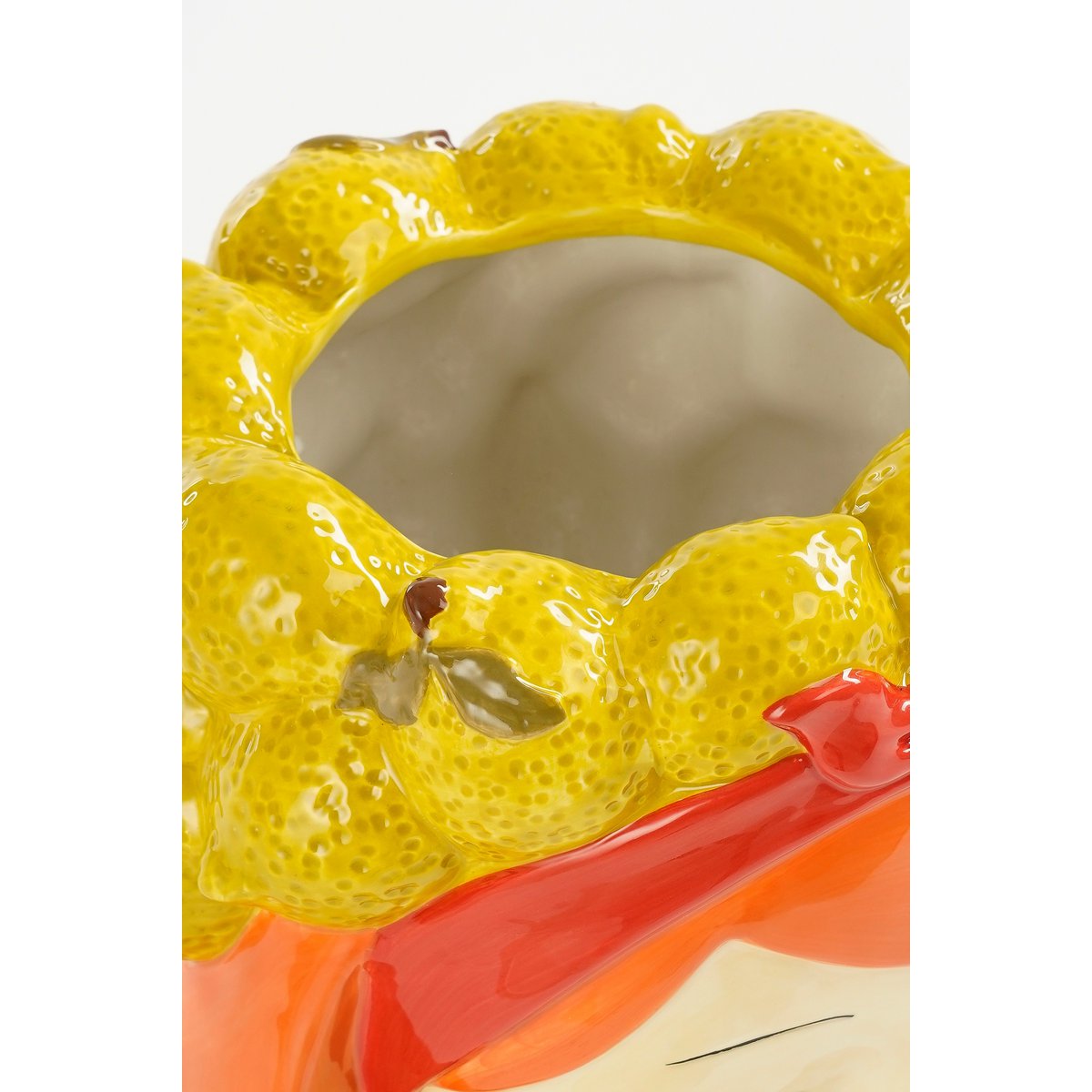 Lustiger Blumenknopf im Inneren - H25 x Ø20 cm - Dolomit - Gelb