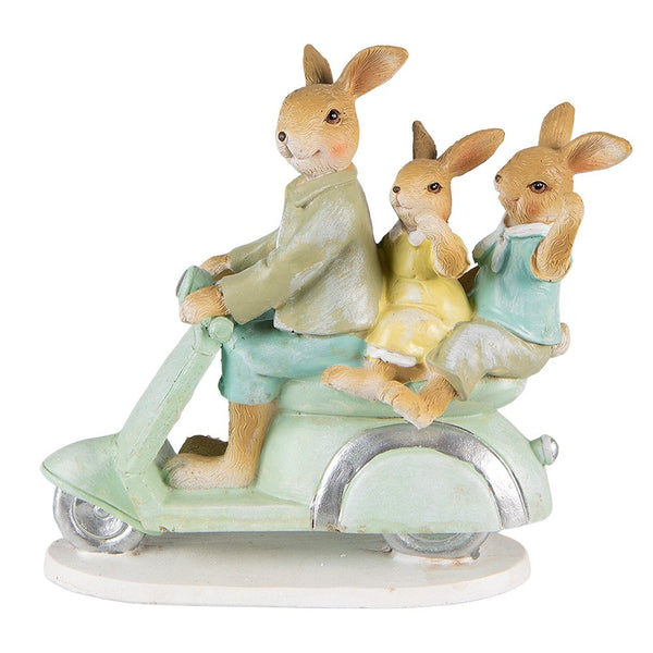 Decorative Picture Rabbits Green Brown 17x7x15 cm
