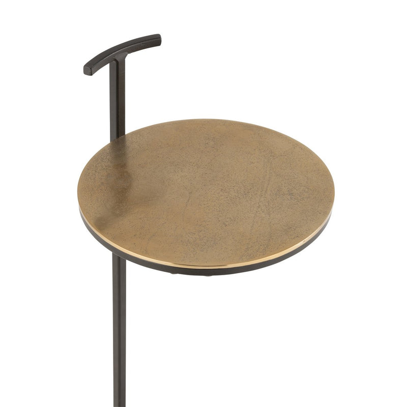 Moderne bijzettafel Toni in goud en zwart, metaal aluminium