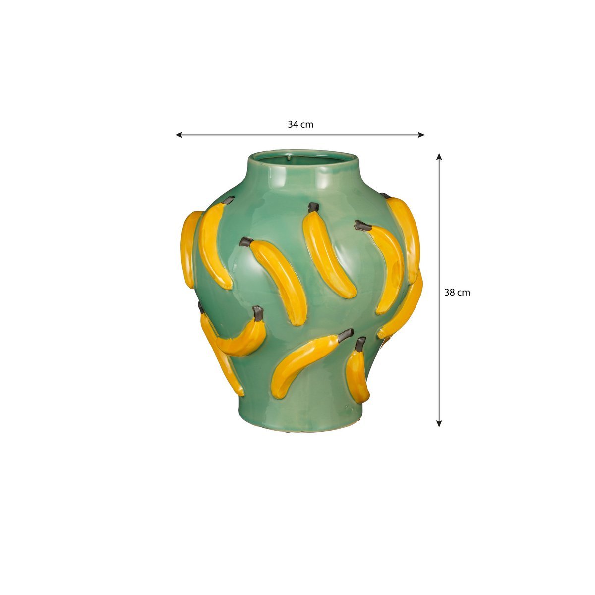 Mosa Vase - H38 x Ø34 cm - Keramik - hellgrün