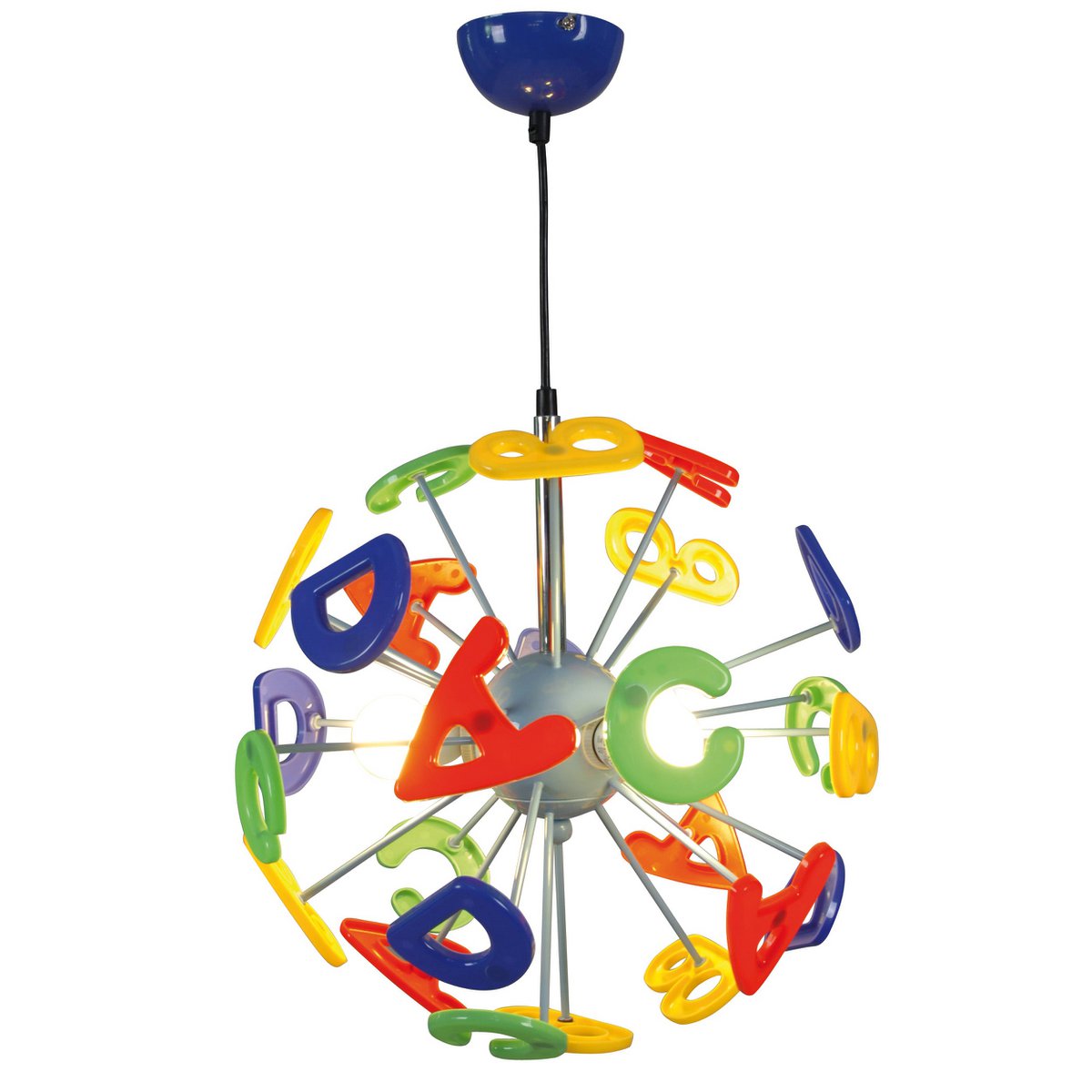 Kinderpendelleuchte "KIZI" Ø 40cm, aus Metall und Kunststoff, bunt, E14