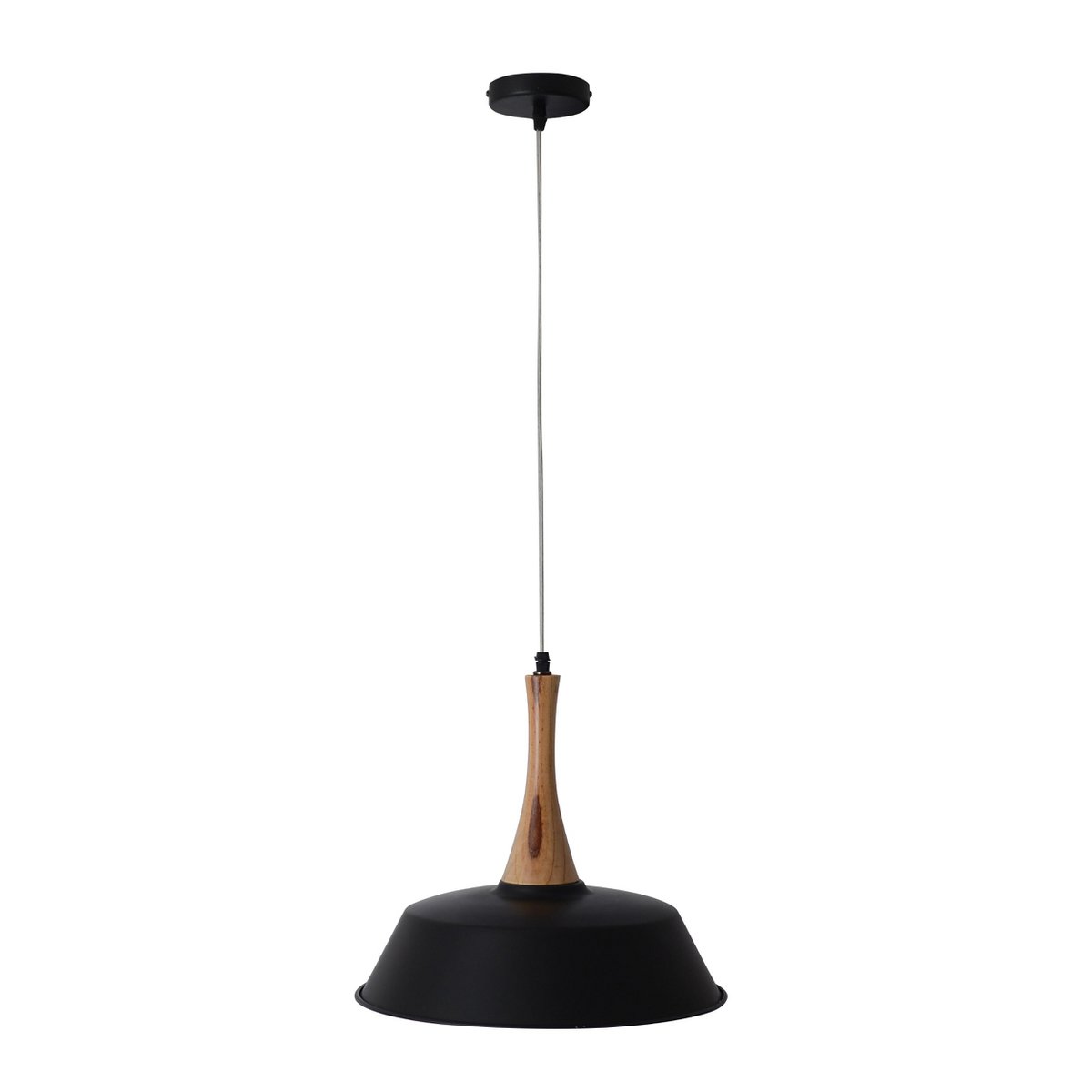 Pendant light "CULUM" Ø 36cm made of metal in black and copper, with wood, E27