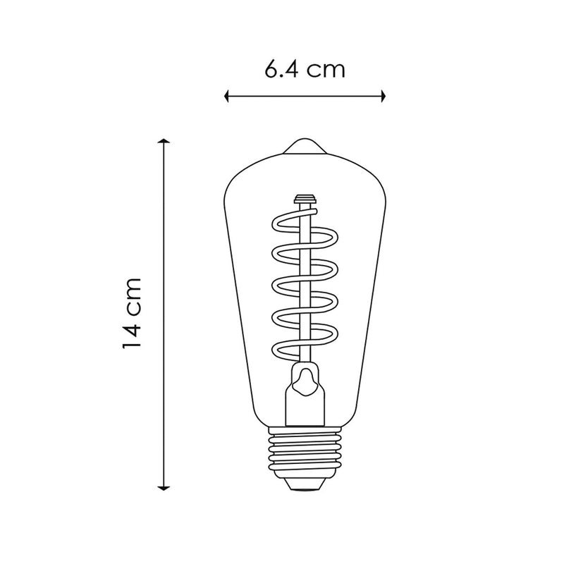 Home Sweet Home dimmable LED drop spiral E27 4W 100Lm 1800K socket