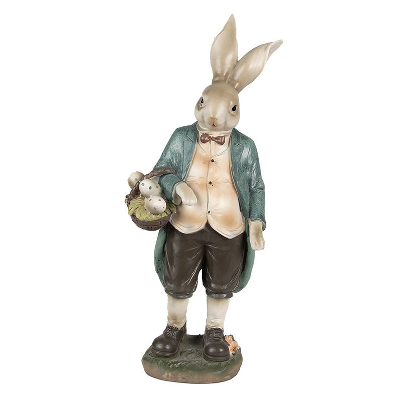 Sculptuur bruingroen, polyresin 17x10x38 cm
