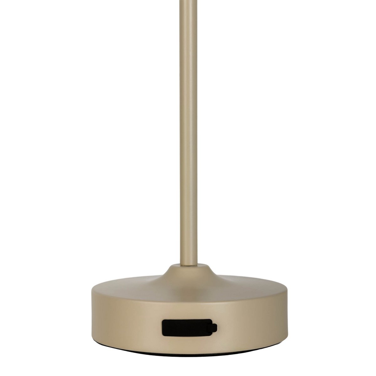 LED Akku-/ Tischleuchte "PINA" 30 cm hoch, aus Metall (beige) und Glas (weiß), integrierte LEDs, warmweiß
