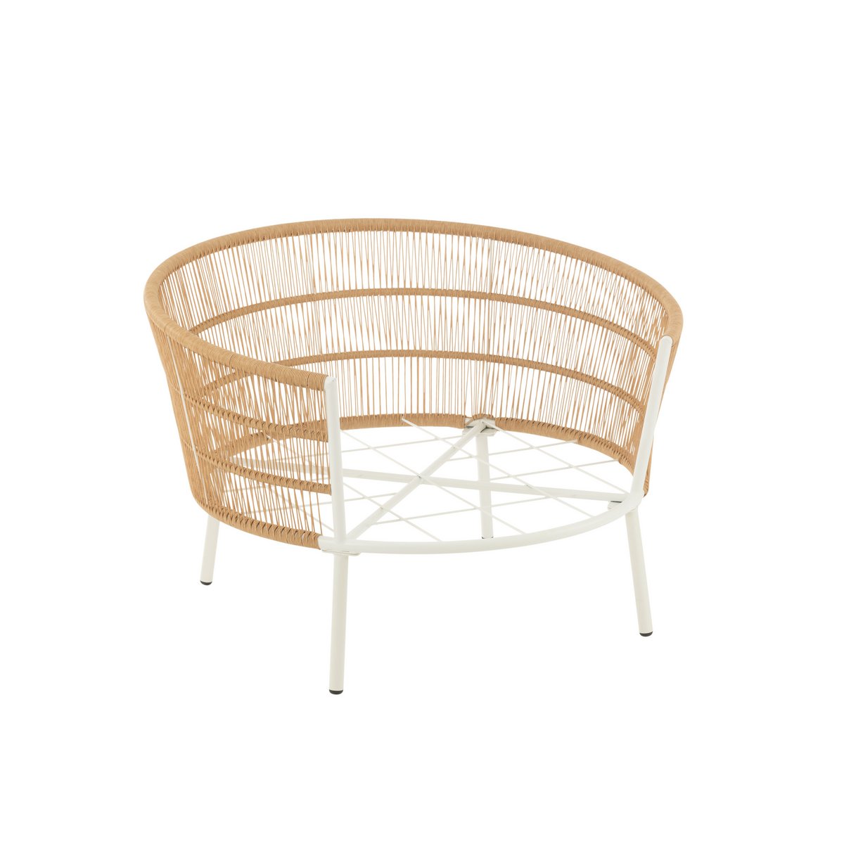 Lounge Sessel Joa Rattanoptik naturweiß für Garten Terrasse Balkon