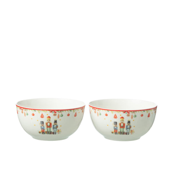 Set aus 2 Nussknacker Schüsseln – Keramik, 560 ml, Weihnachtsdesign