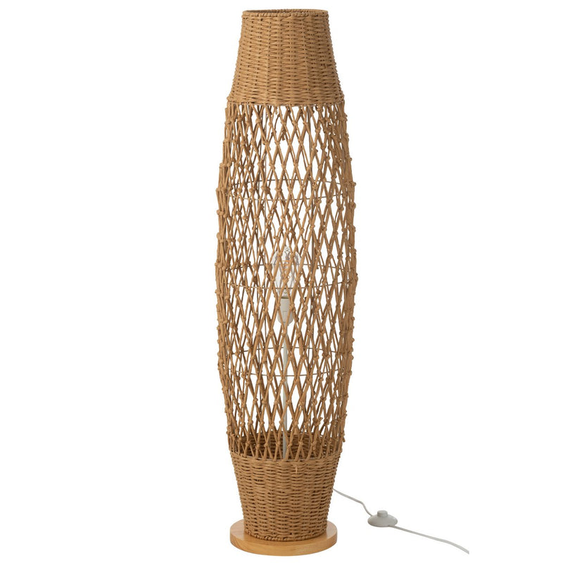 Floor lamp in natural look made of metal, twisted design