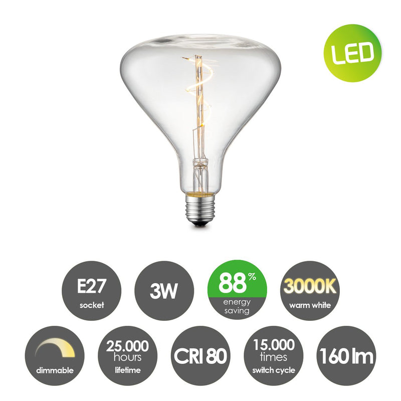 Home Sweet Home dimmable LED Flex spiral E27 3W 160Lm 3000K Clear