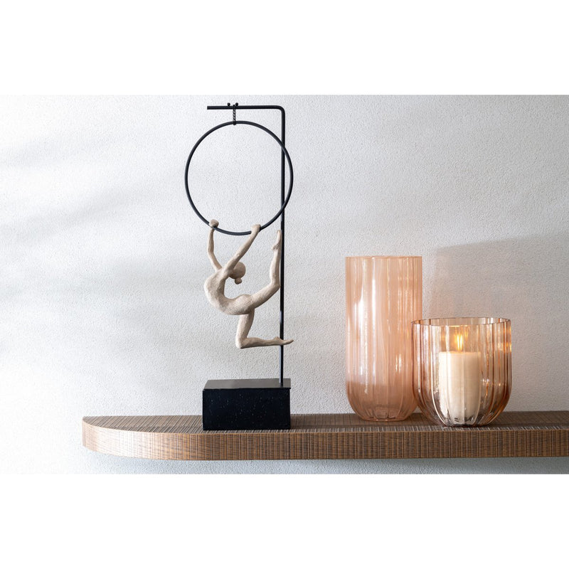 Sculpture gymnast in hoop – modern art figure height 48cm