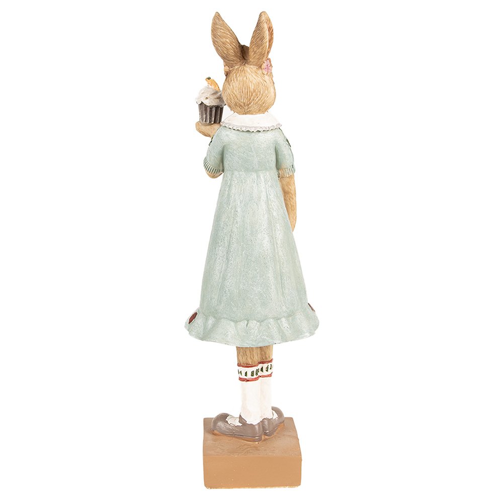 Dekorationsstatue Hase Braun Grün 9x8x28 cm