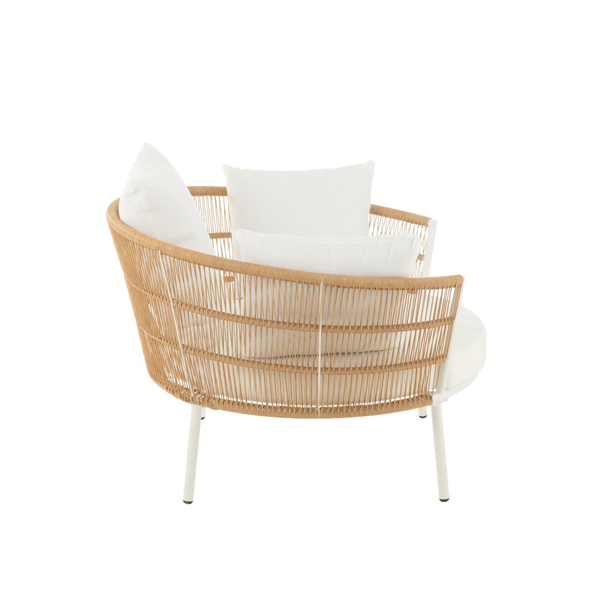 Lounge Sessel Joa Rattanoptik naturweiß für Garten Terrasse Balkon