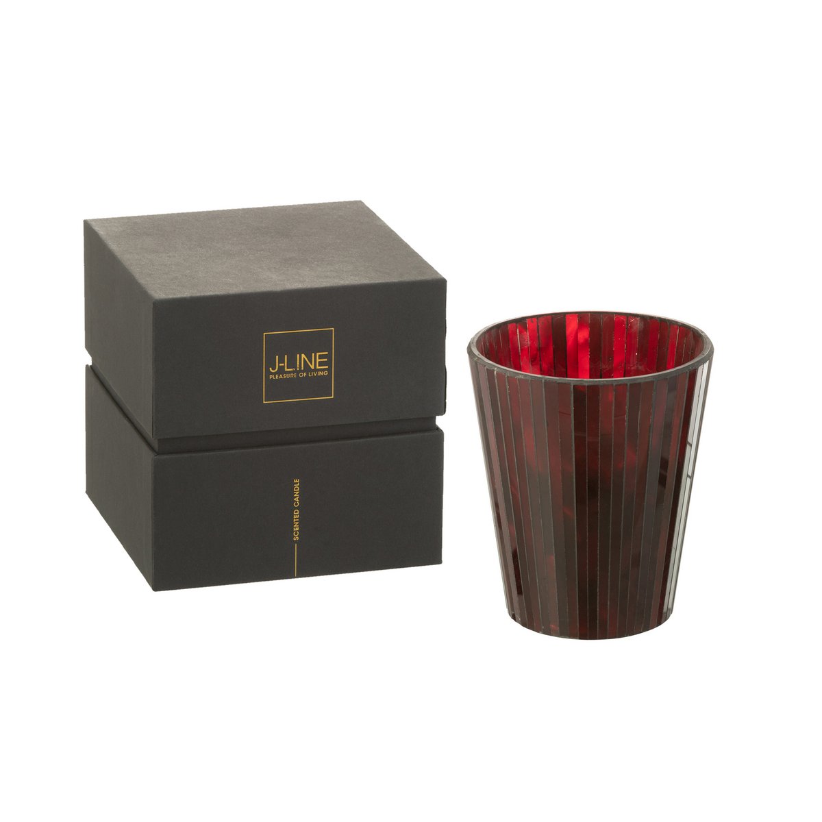 J-Line Duftkerze Noa – Ruby Red – Glas – Rot – groß – 60U