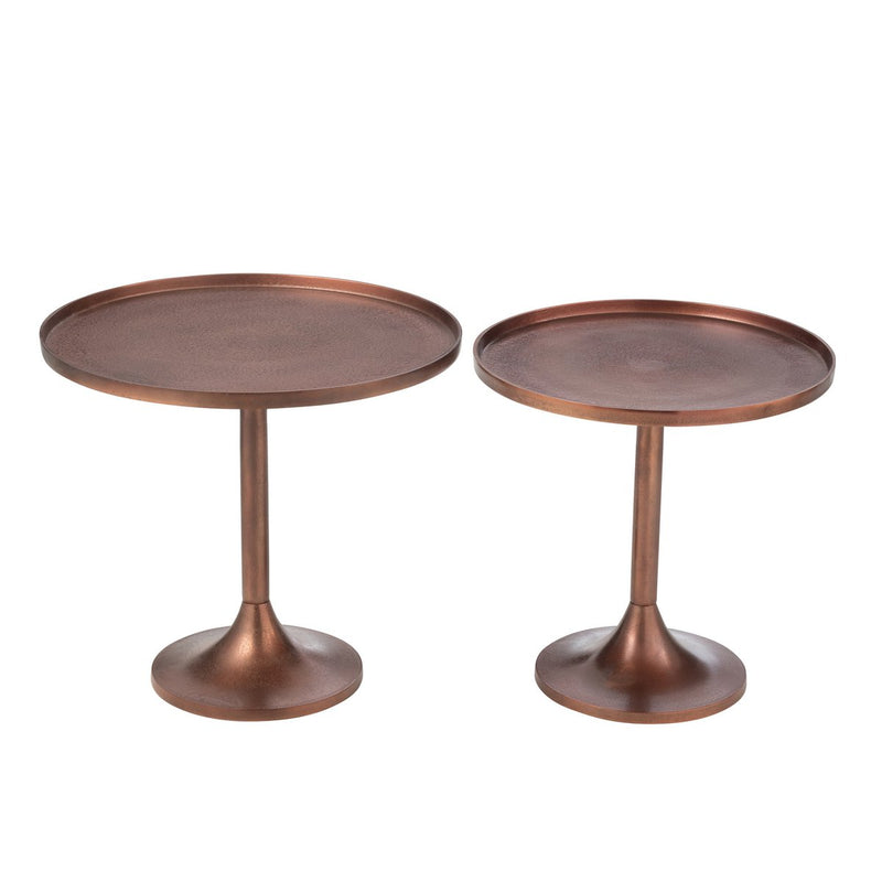 Set of 2 side tables - aluminum bronze