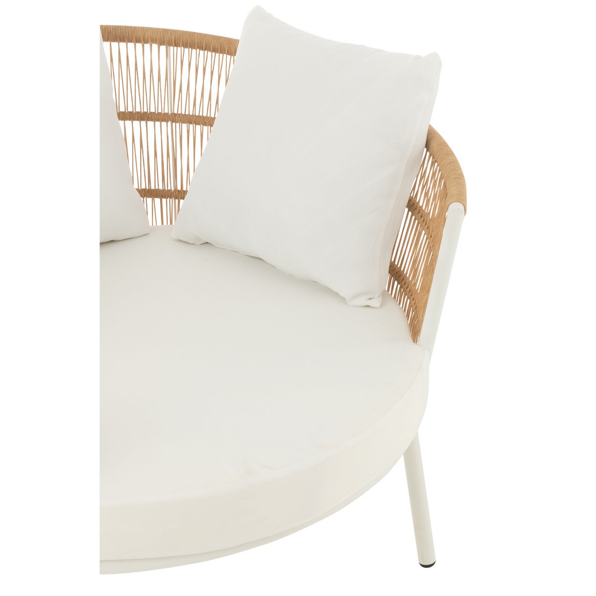 Lounge Sessel Joa Rattanoptik naturweiß für Garten Terrasse Balkon