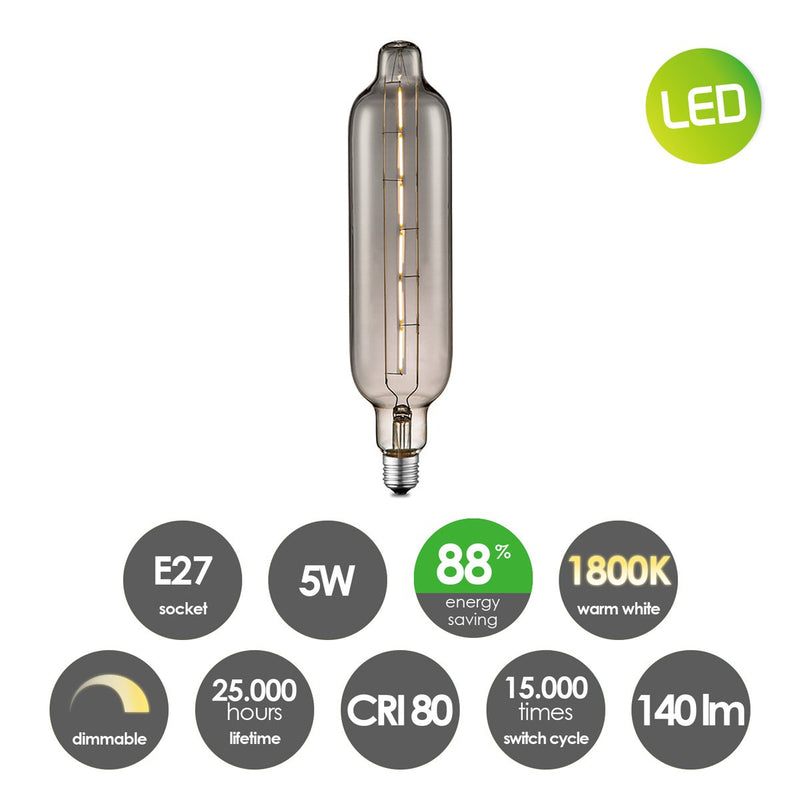 Home Sweet Home dimmable LED Carbon D E27 G78 5W 140Lm 1800K smoke