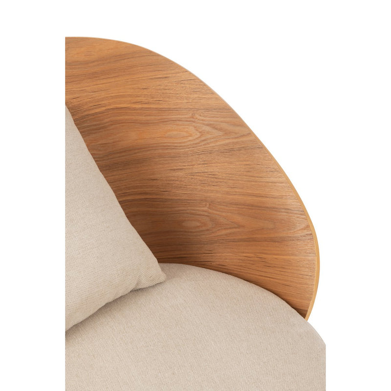 Lone lounge chair made of wood and metal in natural beige – stylish and comfortable