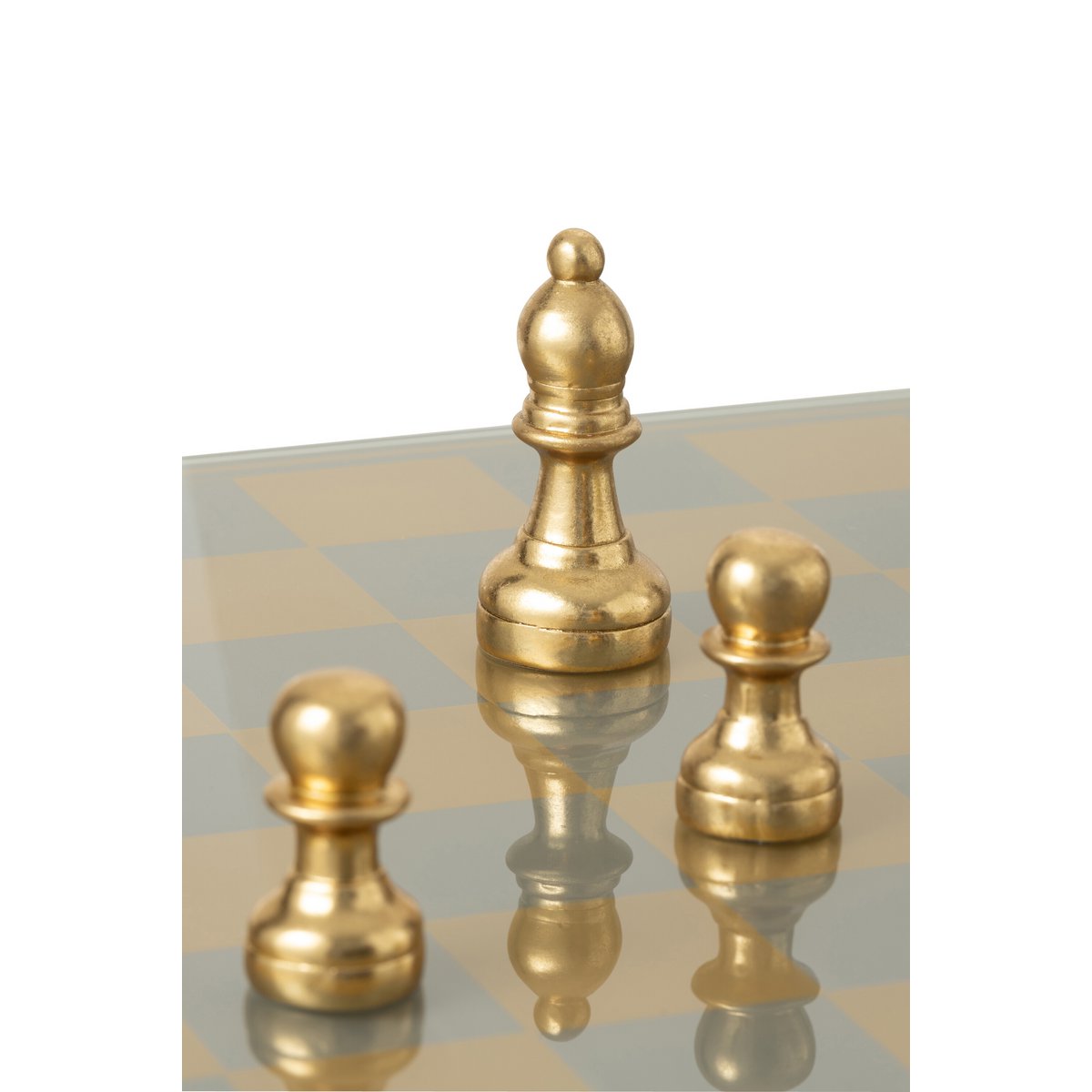 Schachset Gold Polyresin Luxus Deko Schachbrett 61cm
