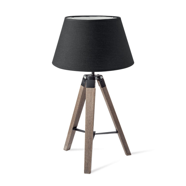 Home Sweet Home Largo table lamp – natural lamp base – black lampshade