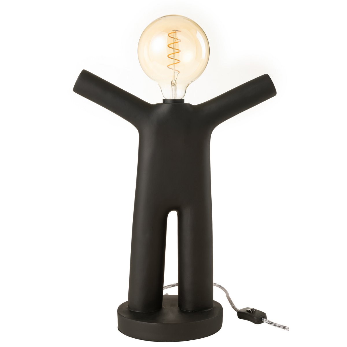 J-Line Lampe P'tit Maurice - Polyresin - Schwarz
