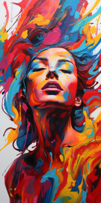 Fascinating canvas print elegant lady with long hair - bring color into your rooms!