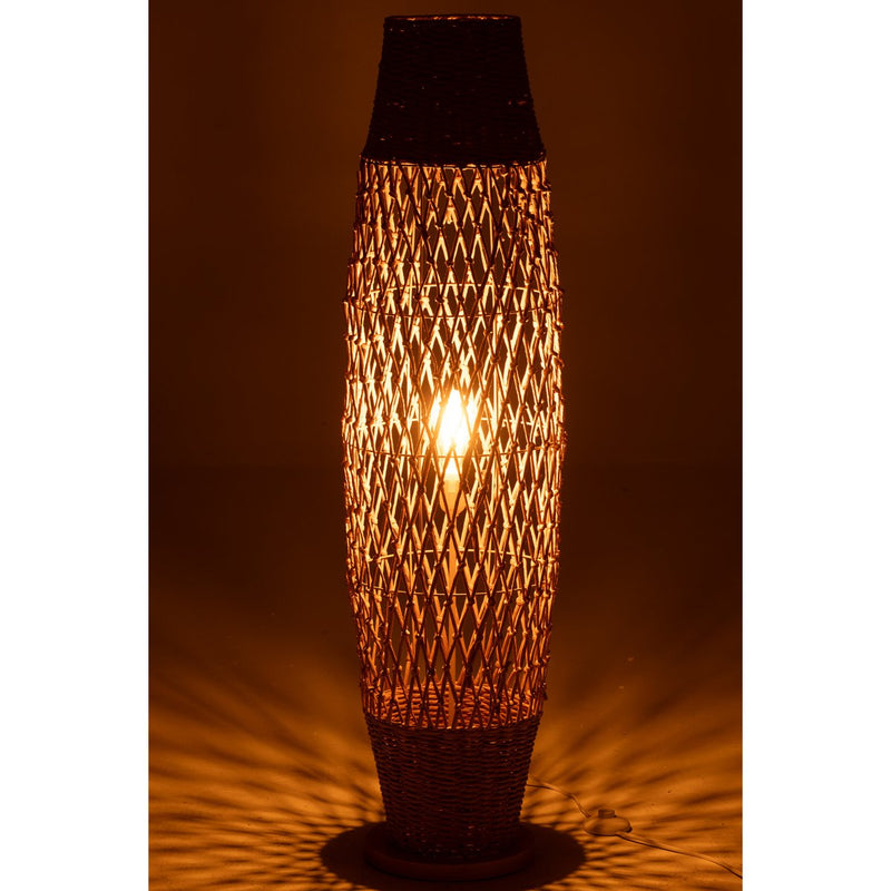 Floor lamp in natural look made of metal, twisted design