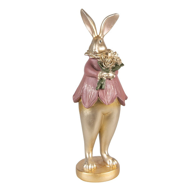 Decorative Bunny Blumi in Gold Colors 11x10x29 cm