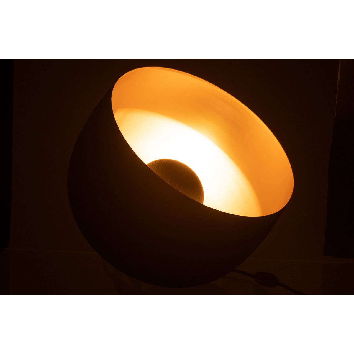 Tischlampe rund - Metall - Schwarz/Gold - groß