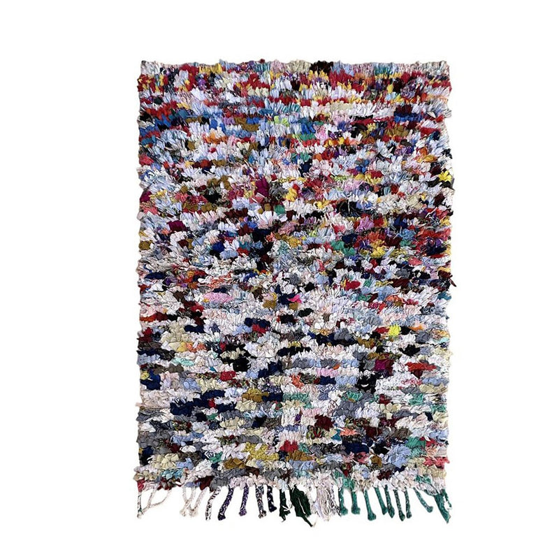 Marokkanischer Berberteppich aus recycelten Textilien 117 x 159 cm
