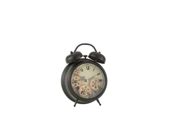 Eleganter Schwarzer Wecker mit Römischen Ziffern – Metall