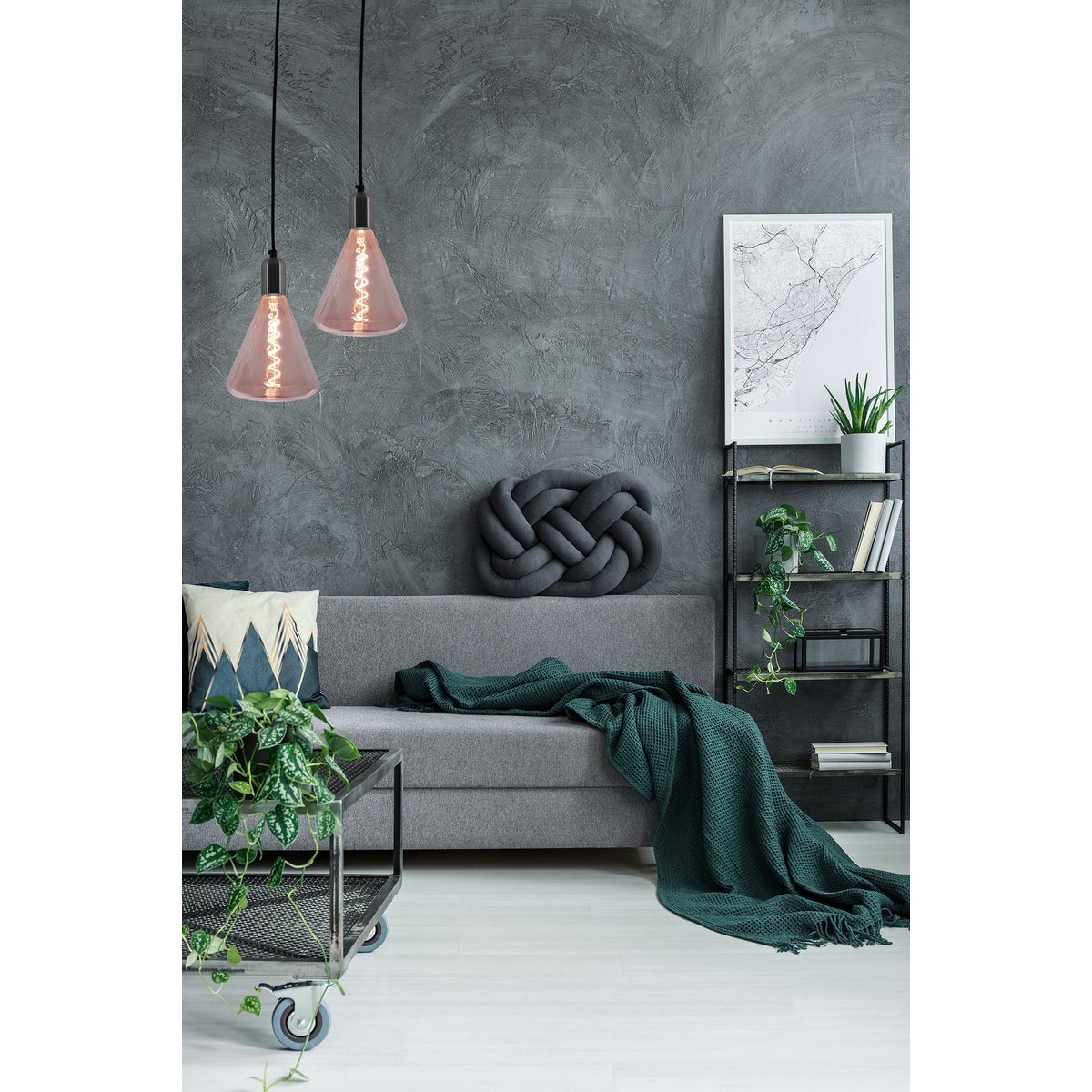 LED Leuchtmittel "DILLY" E27-Fassung 4 Watt Metall und Glas in Rot