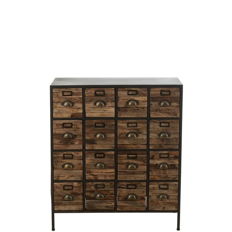 Vintage cabinet with 16 drawers made of wood and metal – Industrial Design