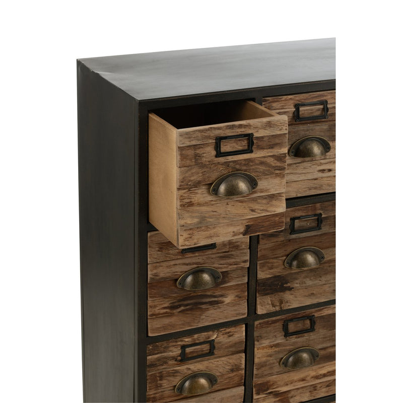 Vintage cabinet with 16 drawers made of wood and metal – Industrial Design