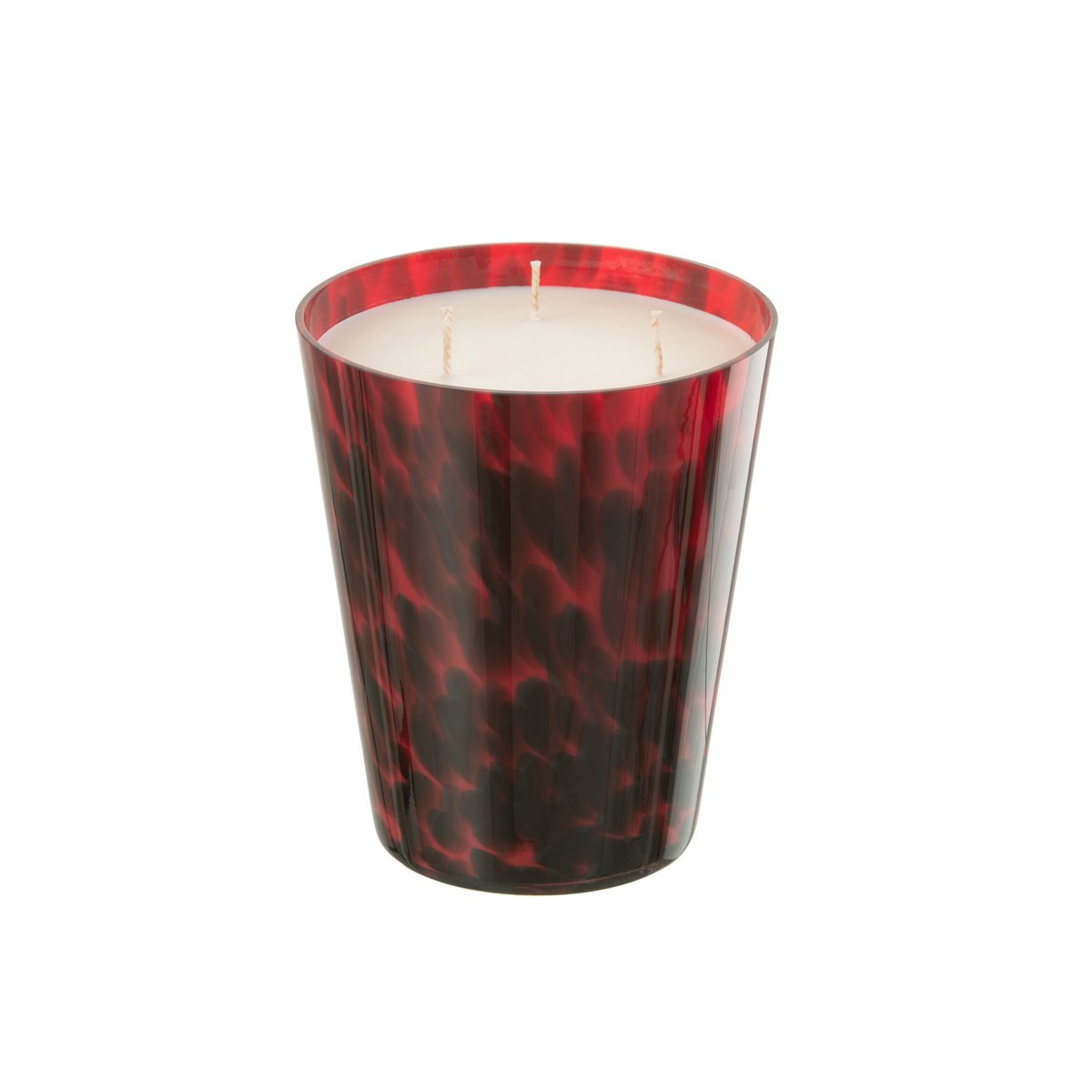 J-Line Duftkerze Noa – Sandelholz – Glas – Rot – groß – 95U