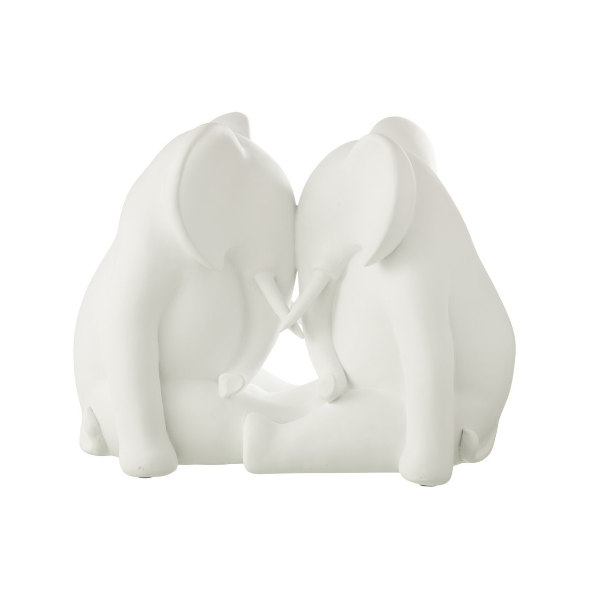 J-Line Olifant Face To Face Polyresin Wit