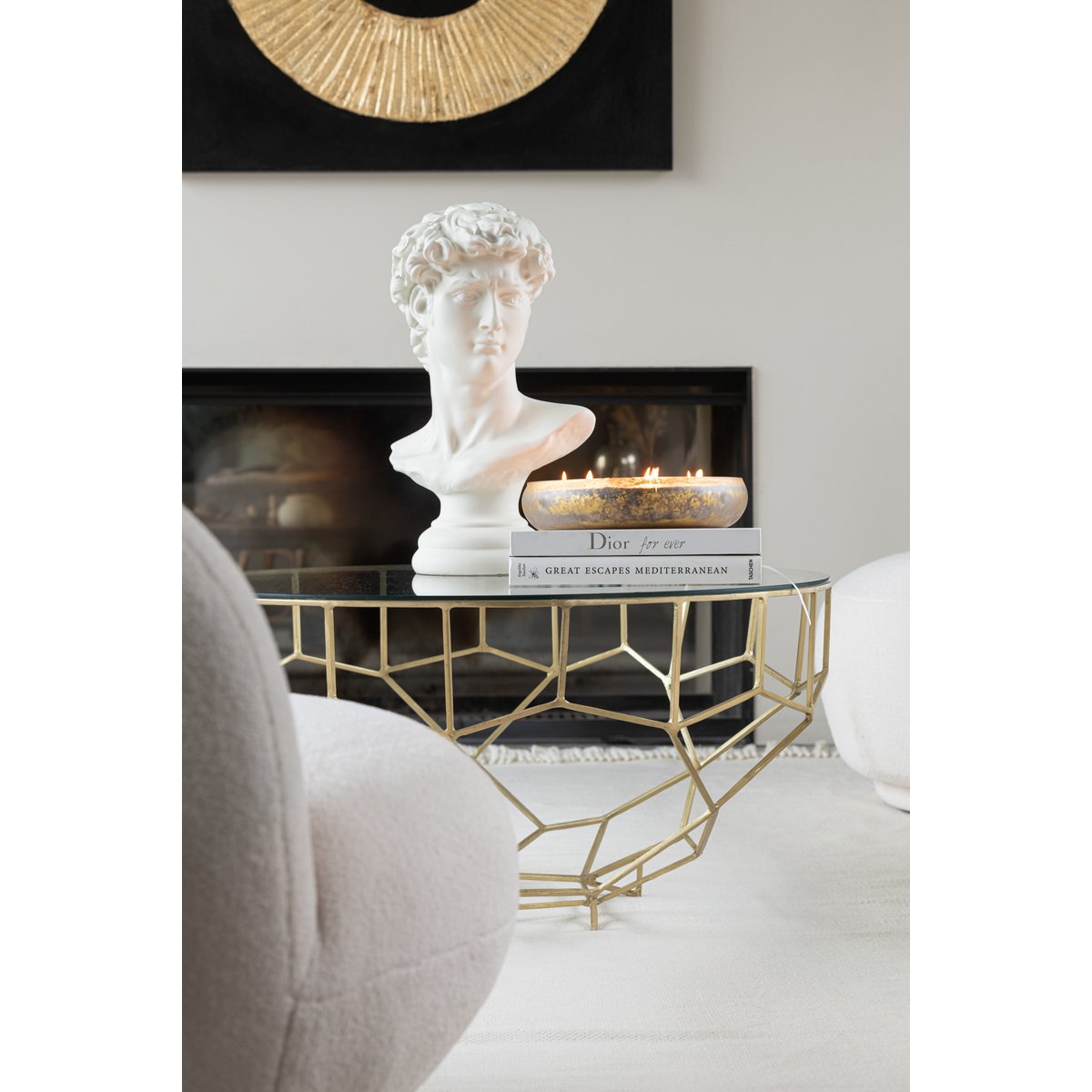 J-Line Büste David Resin weiß groß