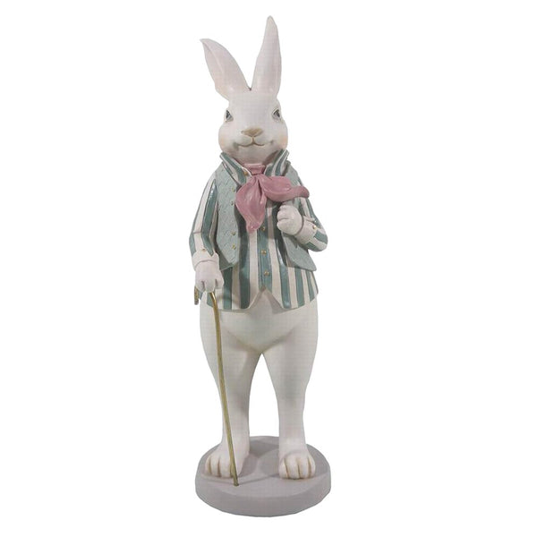 Decorative statue rabbit white 12x9x31 cm