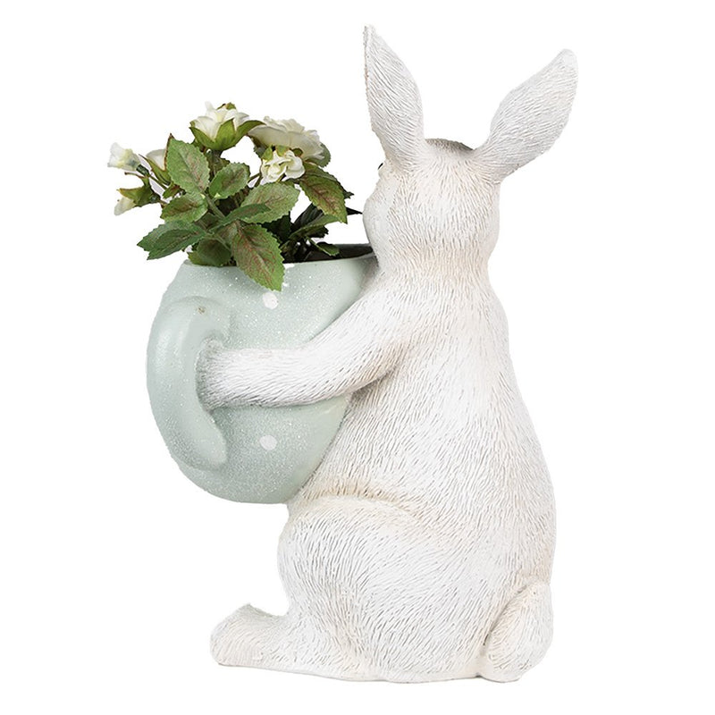 Decoratief Beeld Konijn Beige Groen 17x17x23 cm